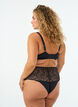 String hipster ouvert taille haute avec dentelle, Noir, Model image number 1