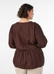 Viscose blouse met een stippenstructuur en V-hals, Bruin, Model image number 2