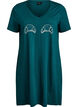 Chemise de nuit en coton biologique et &agrave; col en V, Vert clair, Packshot image number 0