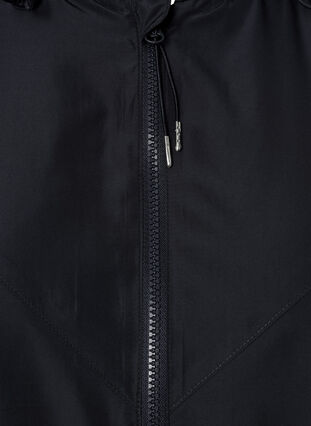 Korte jas met capuchon en verstelbare onderkant, Black, Packshot image number 2