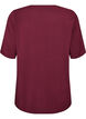 Geweven blouse met korte mouwen en ronde hals, Rood, Packshot image number 1