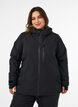 Ski jas met capuchon en zakken met ritssluiting, Zwart, Model image number 0