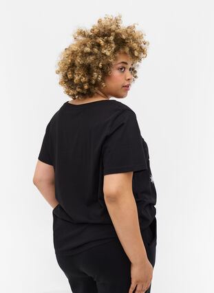 T-shirt de Noël en coton, Black Ho Ho Ho, Model image number 1