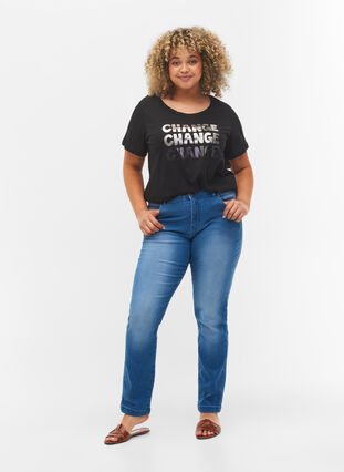T-shirt en coton à manches courtes, Black Change, Model image number 2