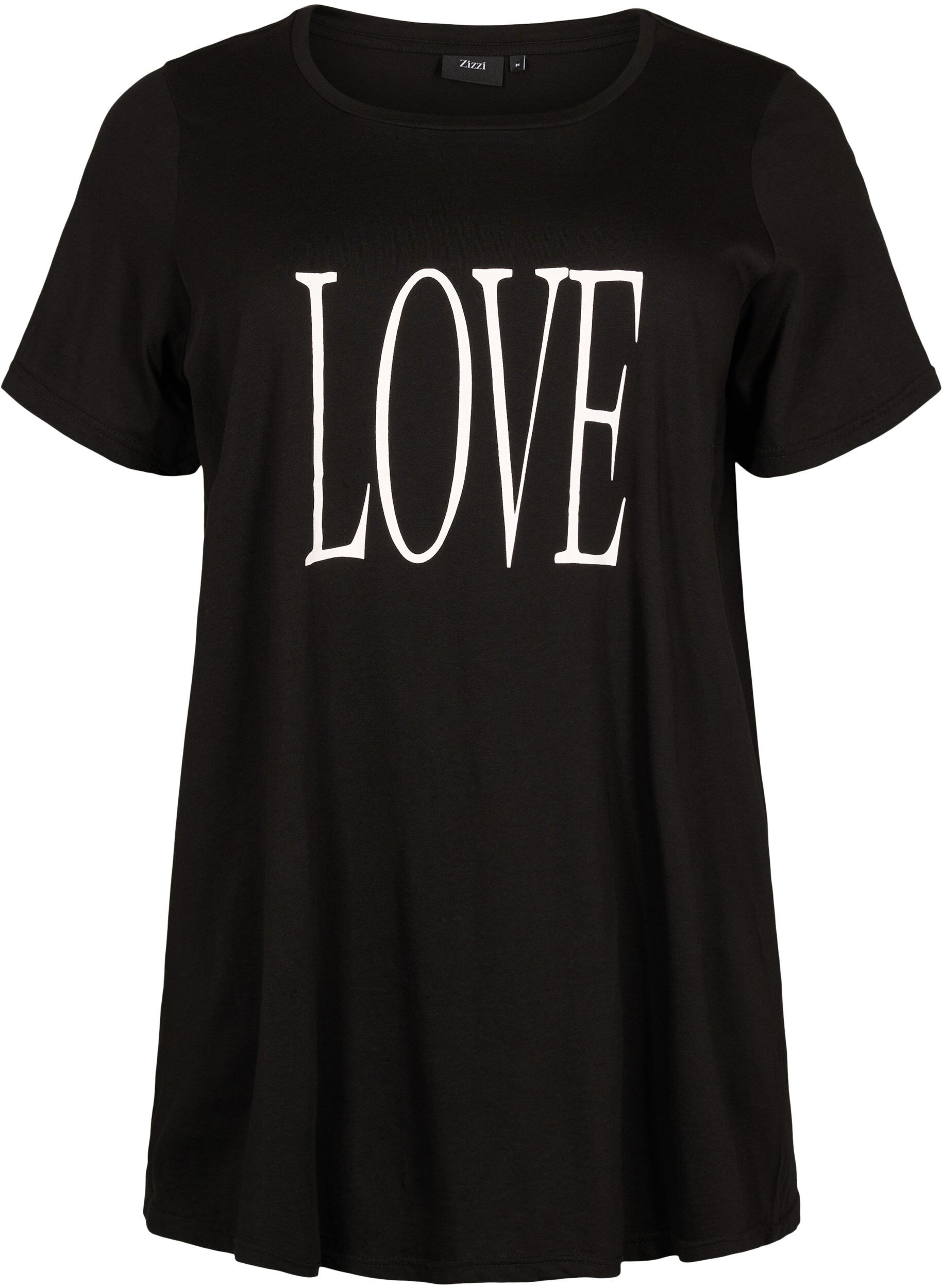 ZizziOversized t-shirt met print, Black W. Love, Packshot image number 0