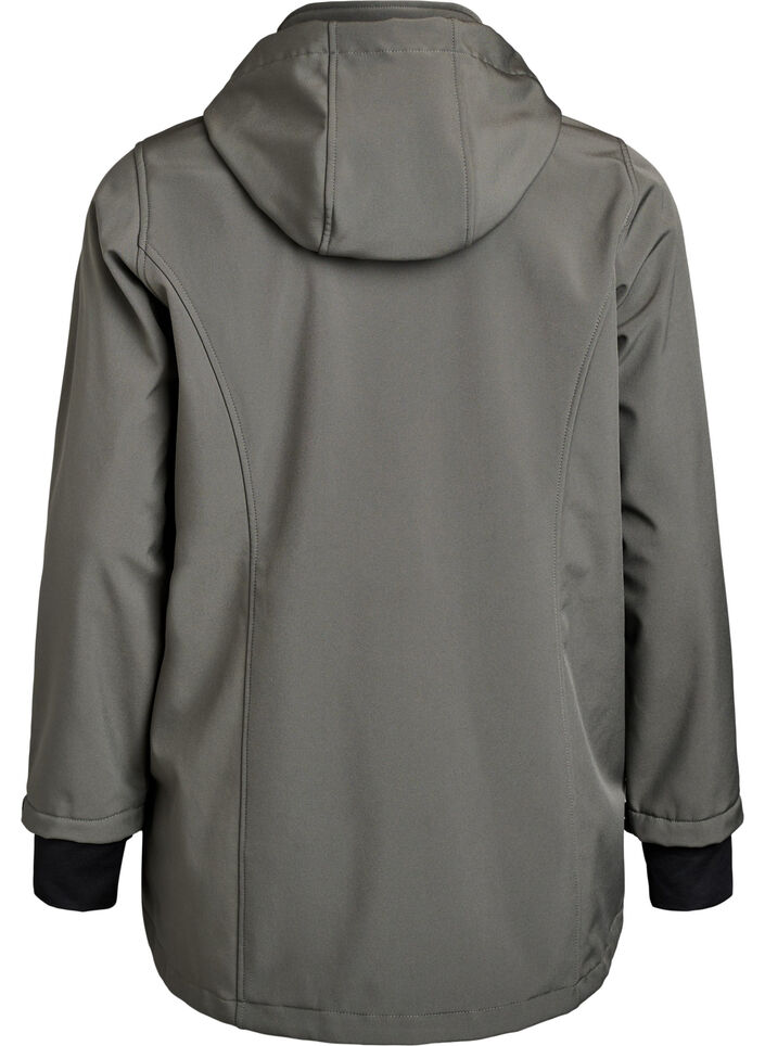 Veste courte softshell avec capuche amovible, Gris anthracite, Packshot image number 1