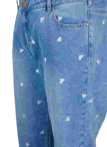 Mille jeans coupe maman avec cœurs, Light blue denim, Packshot image number 2