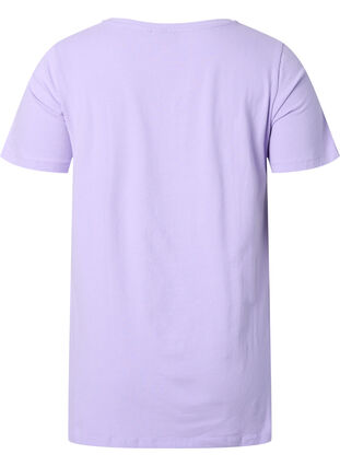 T-shirt en coton uni basique, Lavender, Packshot image number 1
