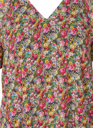 Tunique à manches courtes avec imprimé floral, Pink Flower AOP, Packshot image number 2