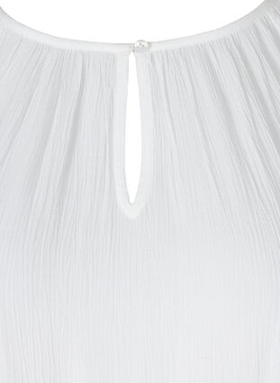 Viscose tuniek met 3/4 mouwen , Bright White, Packshot image number 2