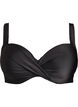 Haut de bikini avec armatures et drap&eacute;, Noir, Packshot image number 0