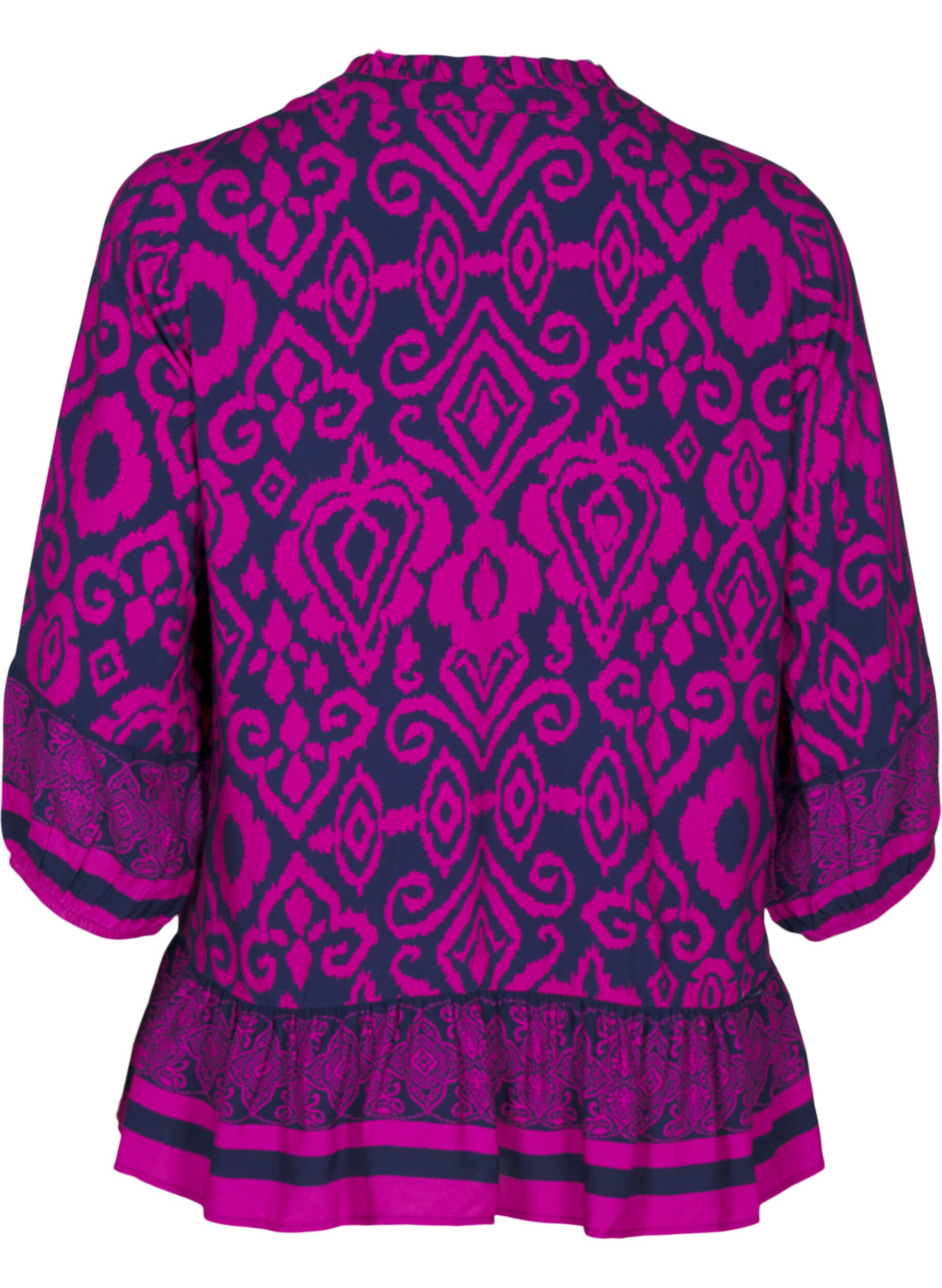 ZizziBlouse met print en 3/4 mouwen, Blauw, Packshot image number 1