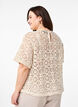 Haakblouse met korte mouwen, Beige, Model image number 2