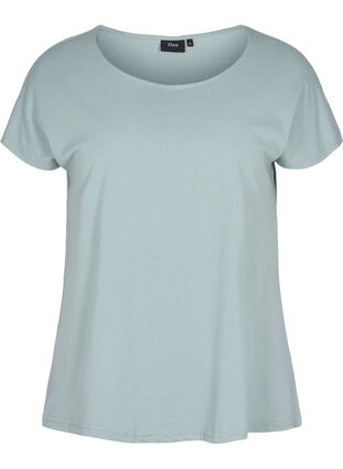 T-shirt en mélange coton, Silver Blue, Packshot image number 0