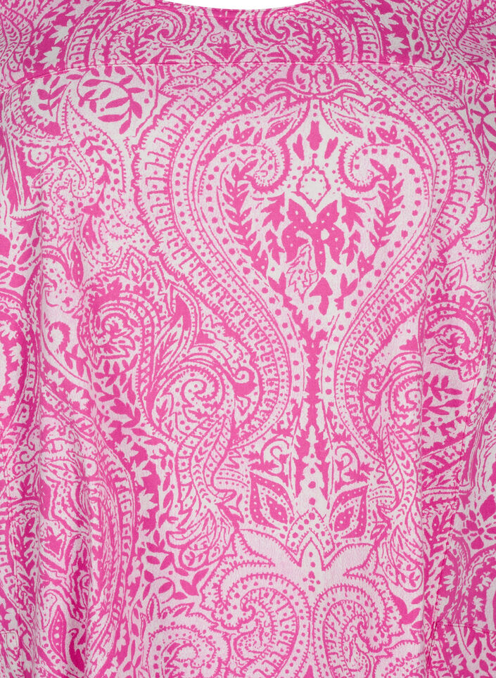 Robe en coton &agrave; manches courtes avec motifs cachemire imprim&eacute;s, Rose, Packshot image number 2