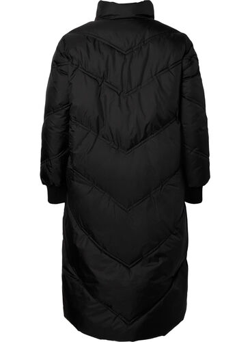 Lange puffer winterjas, Black, Packshot image number 1