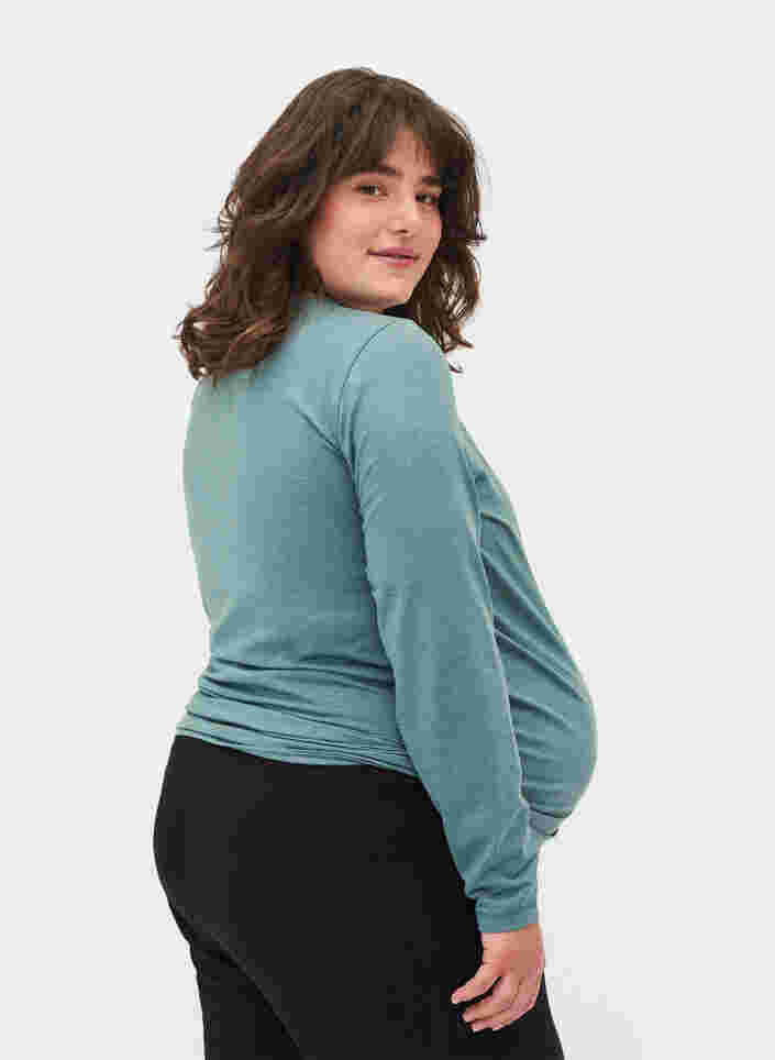 Basic zwangerschapstop met lange mouwen , Silver Pine, Model image number 1