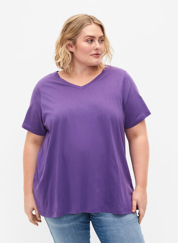 T-shirt à manches courtes avec forme en A, Deep Lavender, Model image number 0