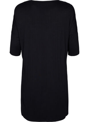 Robe en jersey de viscose à manches 3/4, Black, Packshot image number 1