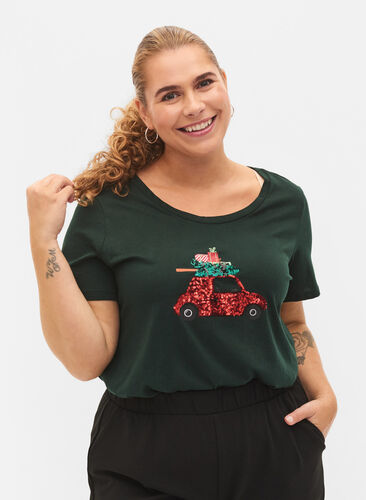 T-shirt de Noël en coton, Scarab Car, Model image number 0