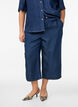 Lyocell culotte broek met wijde pijpen en denimlook, Blauw, Model image number 2