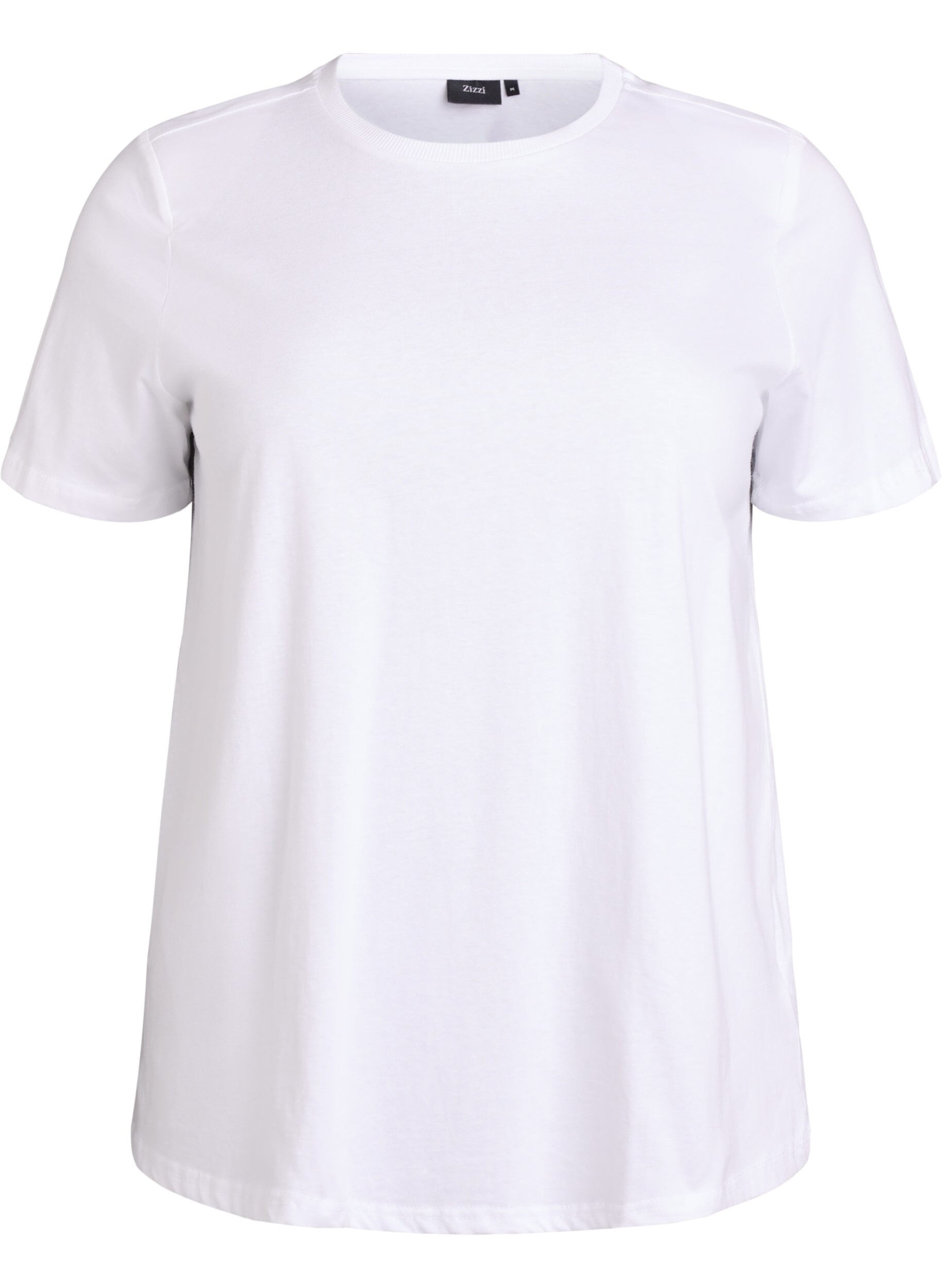 Basic katoenen T-shirt met schoudervullingen