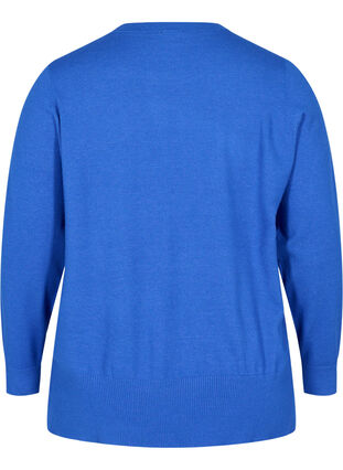 Pull en tricot avec fente, Dazzling Blue Mel., Packshot image number 1