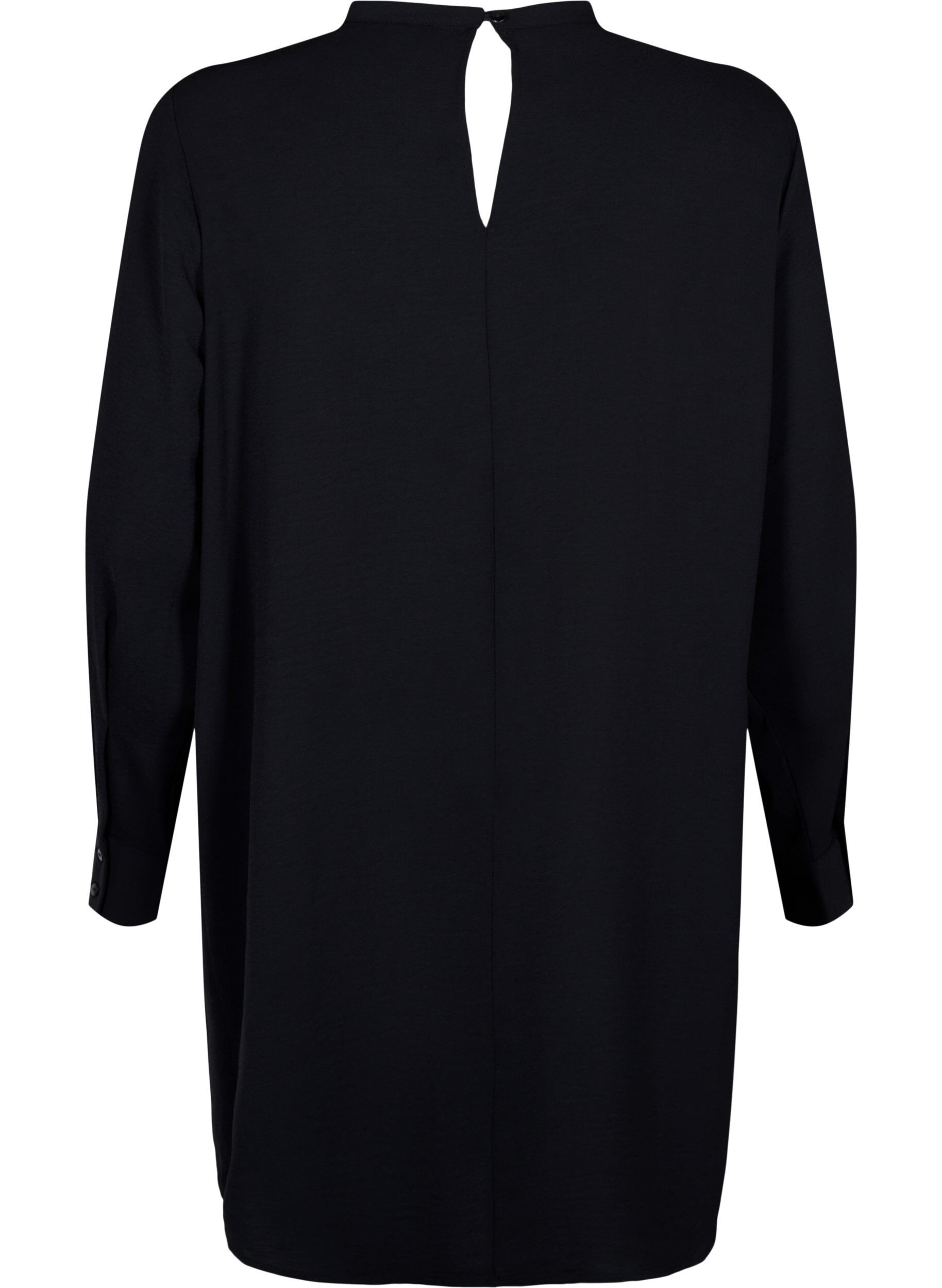 ZizziKorte jurk met accent van kant, Black, Packshot image number 1