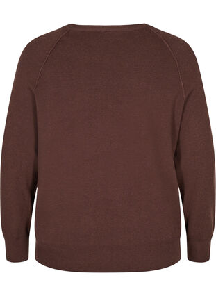Pull tricotée avec encolure arrondie, Coffee Bean, Packshot image number 1