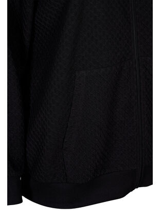 Cardigan de sport structuré avec fermeture éclair, Black, Packshot image number 3