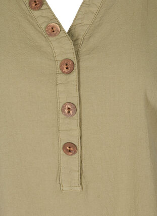 Tunique sans manches en coton avec boutons, Aloe, Packshot image number 2