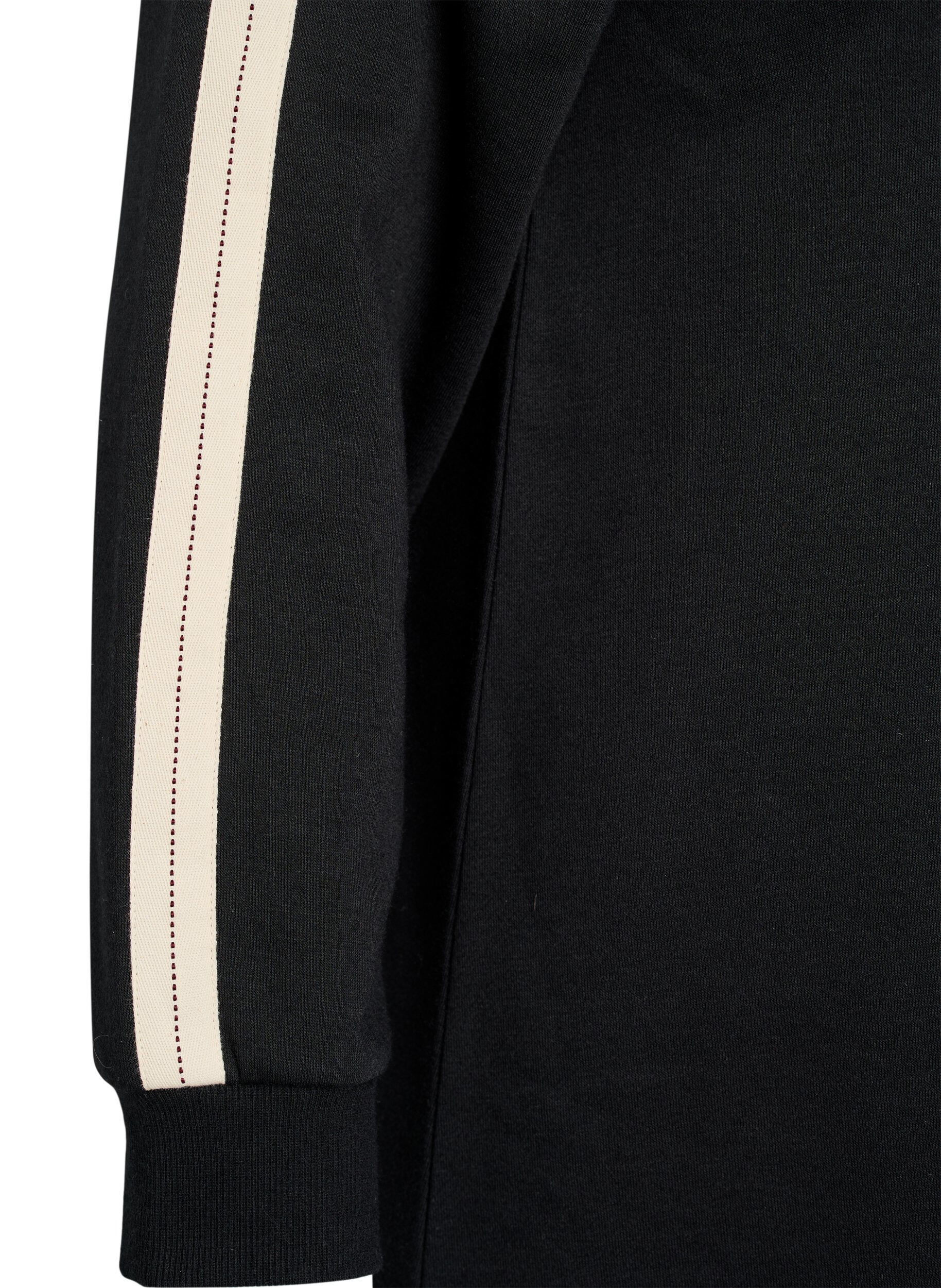 ZizziKorte sweatshirtjurk met een hoge hals, Zwart, Packshot image number 3