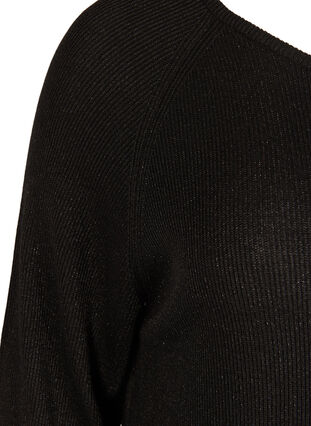 Gebreide jurk met ballonmouwen en lurex, Black w/ Lurex, Packshot image number 2