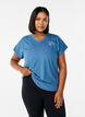 T-shirt met korte mouwen voor workouts en V-hals, Blauw, Model image number 0