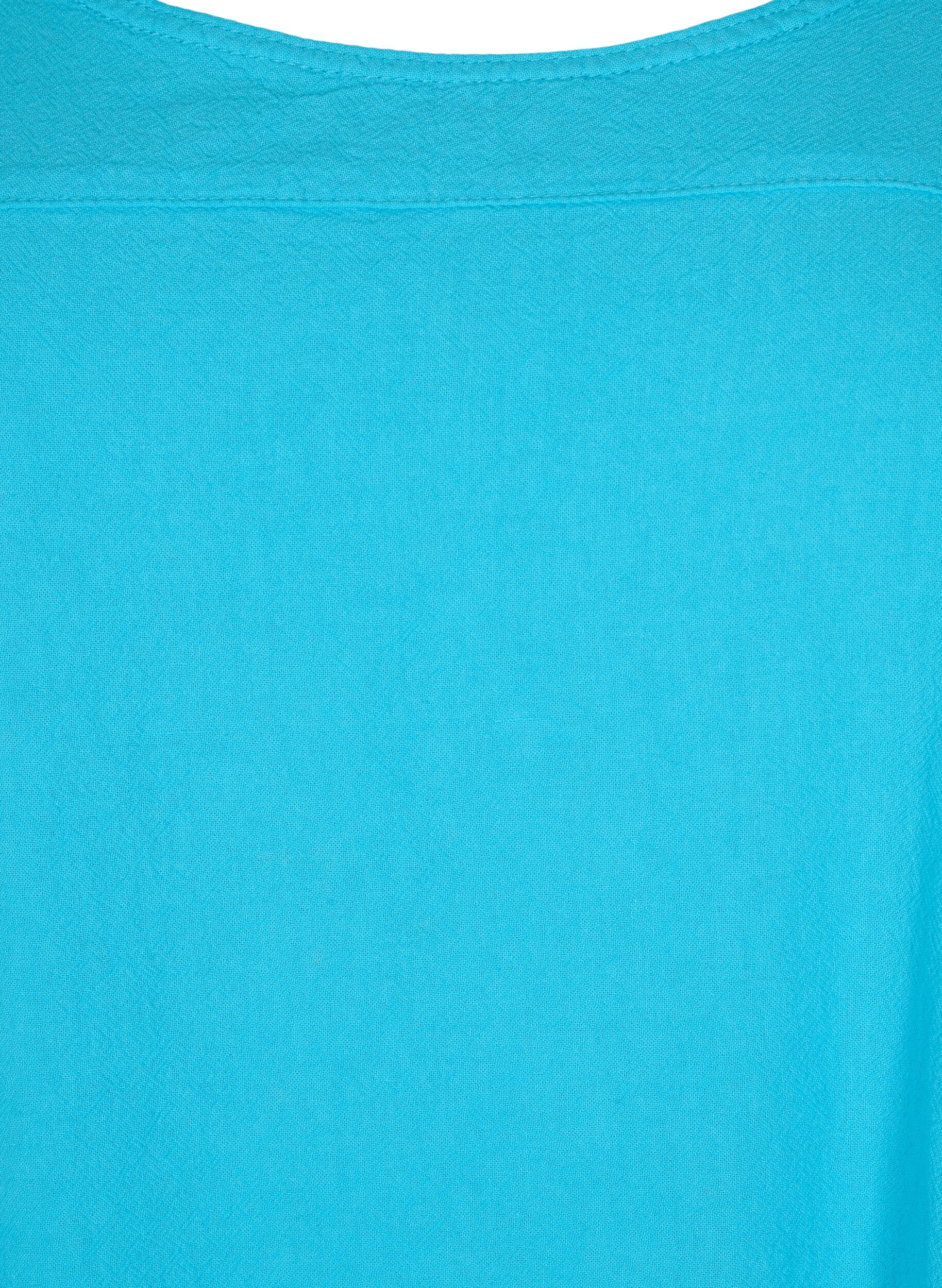 Zizzi Robe en coton &agrave; manches courtes, Bleu, Packshot image number 2