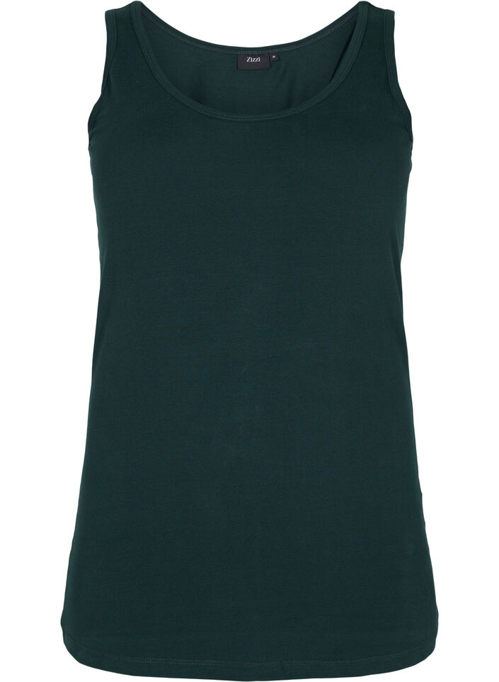 Haut basique en coton, Vert fonc&eacute;, Packshot image number 0