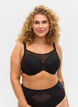Soutien-gorge en dentelle et maille, Black, Model image number 0