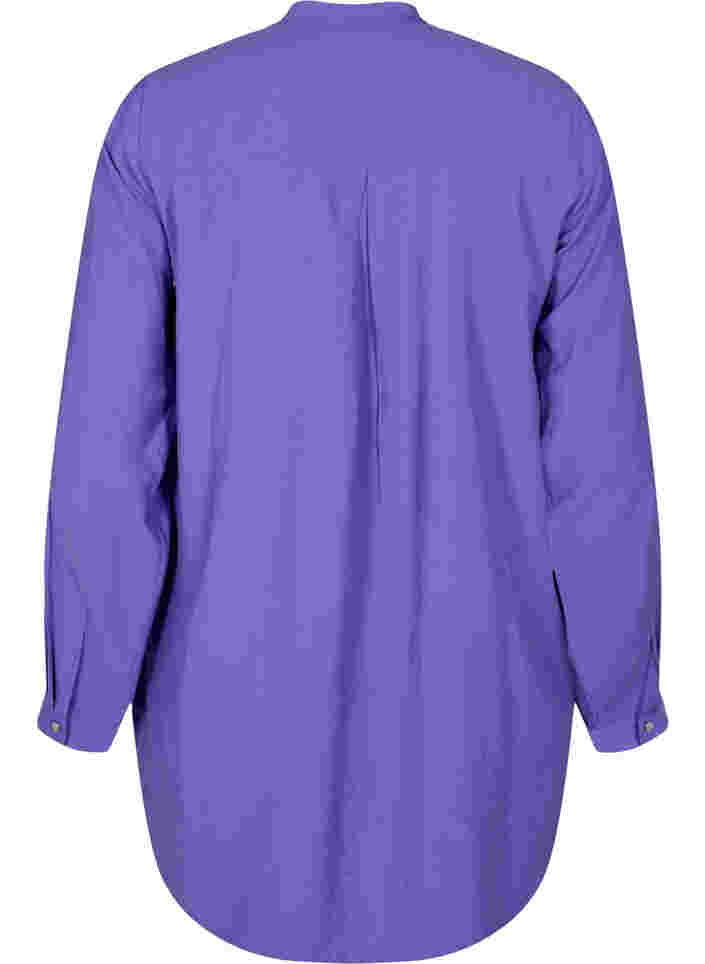 Lange blouse met color-block, Purple Block, Packshot image number 1