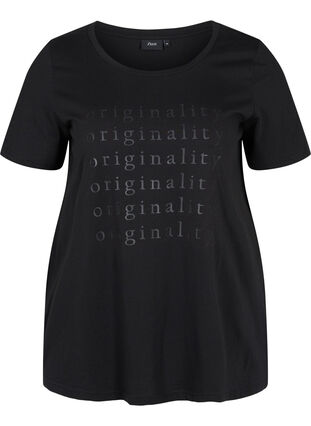 T-shirt en coton avec texte imprimé, Black Originality, Packshot image number 0