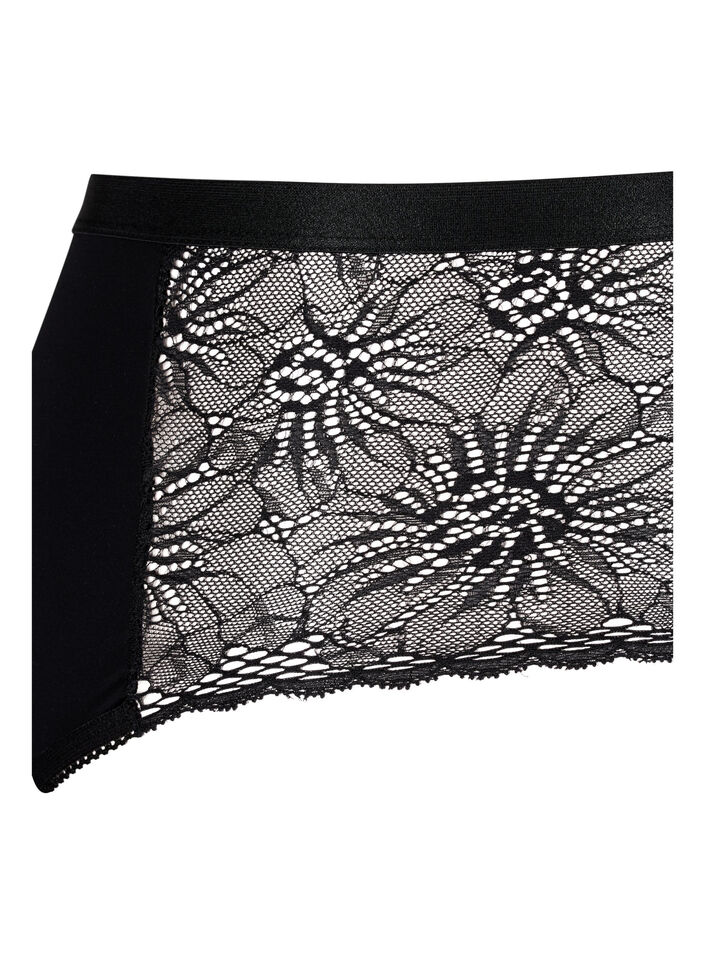 Culotte menstruelle hipster avec dentelle, Black, Packshot image number 3