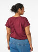 T-shirt &agrave; manches courtes en m&eacute;lange de coton, Bordeaux fonc&eacute;, Model image number 2