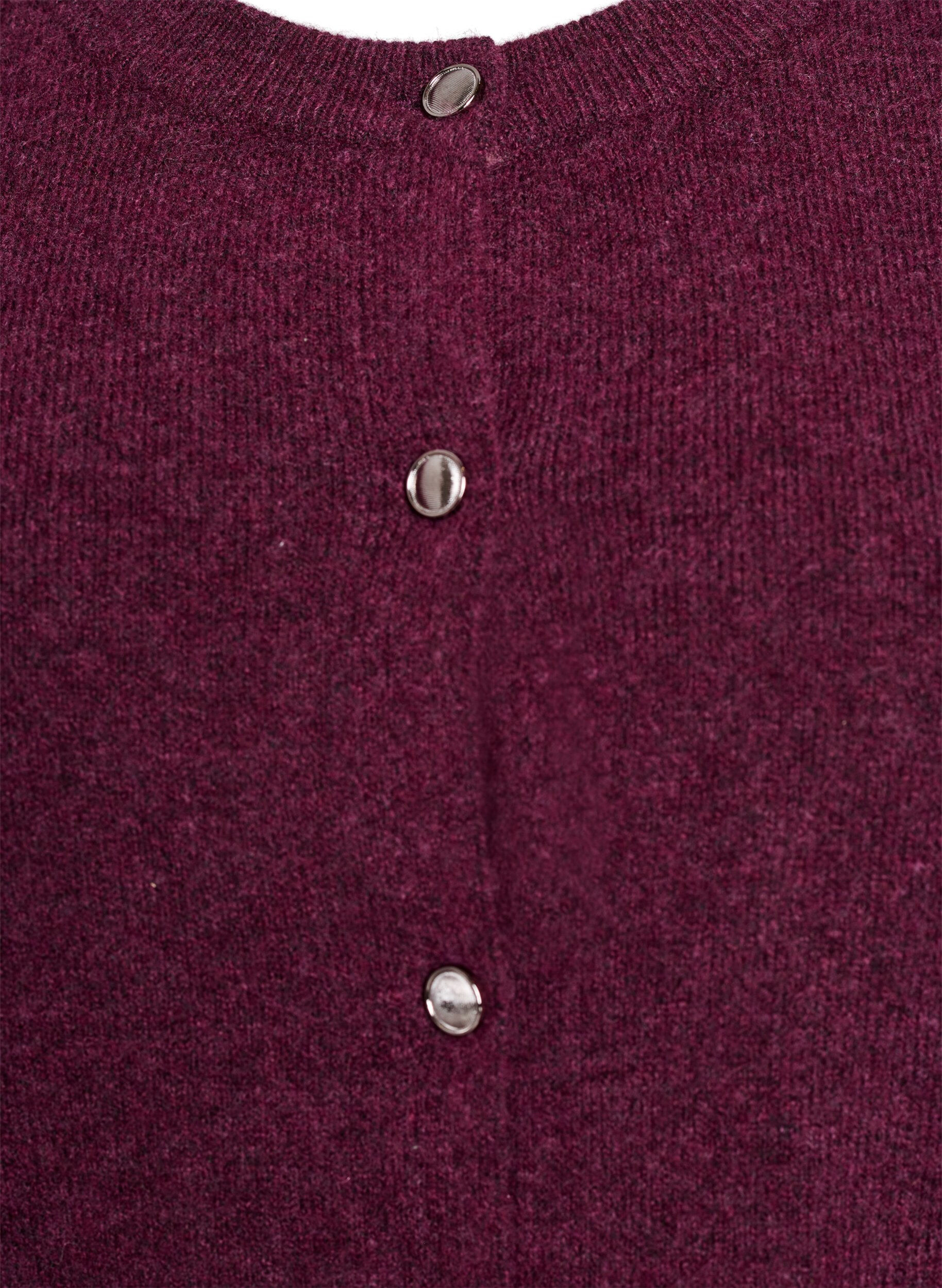 ZizziGebreide kleding vest met korte mouwen, Donker Bordeaux, Packshot image number 2