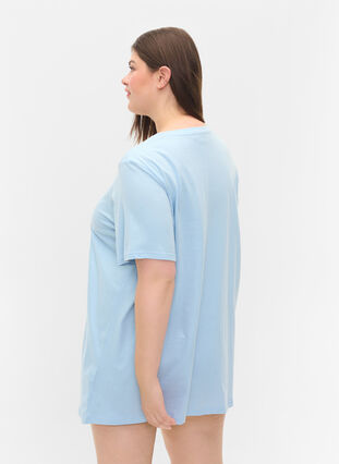 T-shirt de pyjama oversize en coton biologique, Cashmere Blue DREAMS, Model image number 1