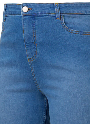 Short en jean à taille haute et coupe ajustée, Medium Blue Denim, Packshot image number 2