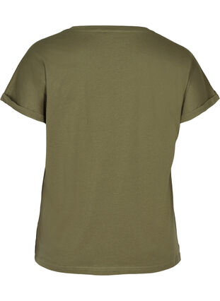 Katoenen t-shirt met korte mouwen en print, Ivy green w. Love, Packshot image number 1