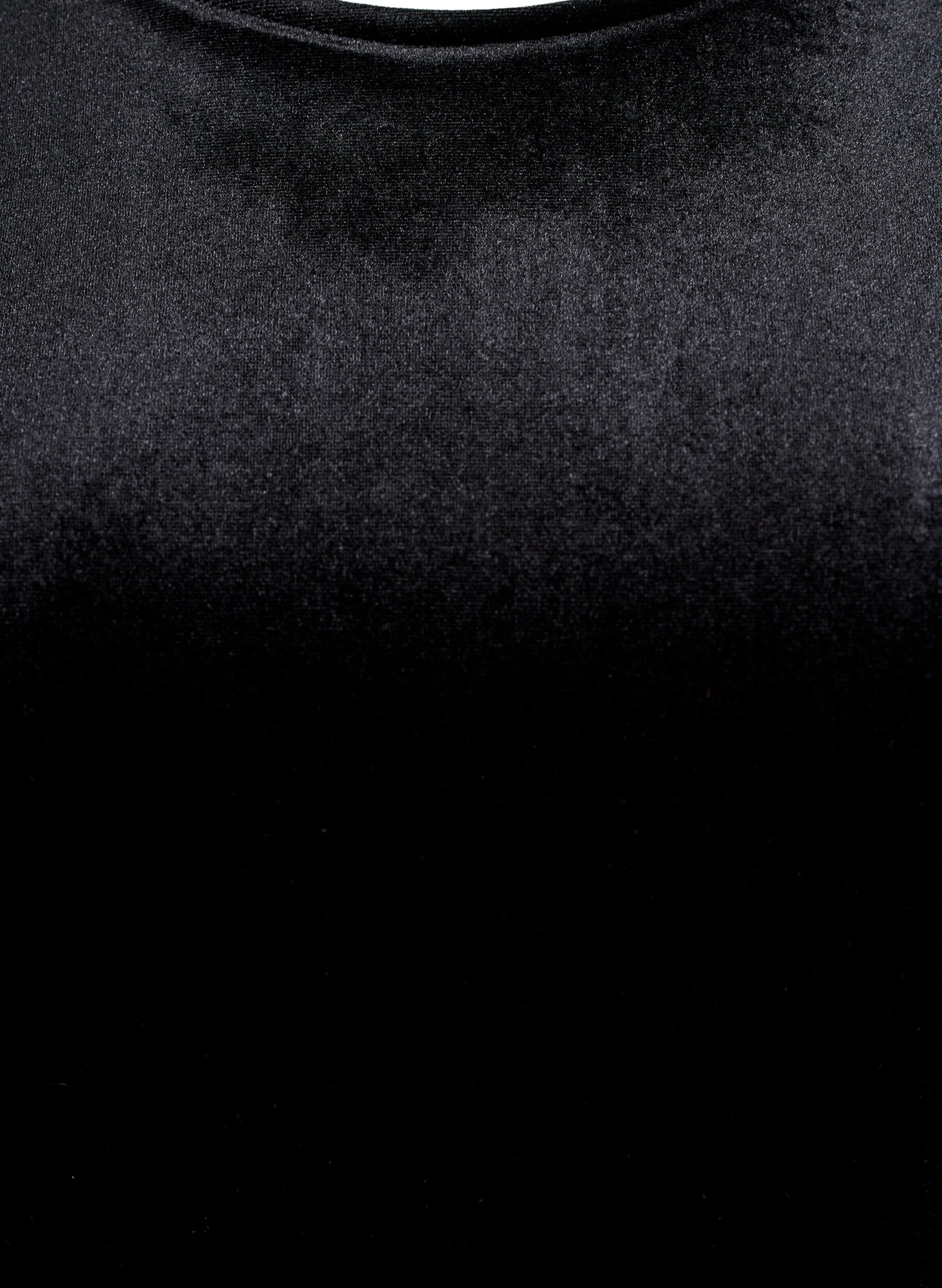 ZizziVelourt-shirt met korte mouwen, Zwart, Packshot image number 2