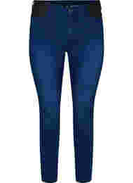 Super slim Amy jeans met elastiek in de taille, Dark blue, Packshot
