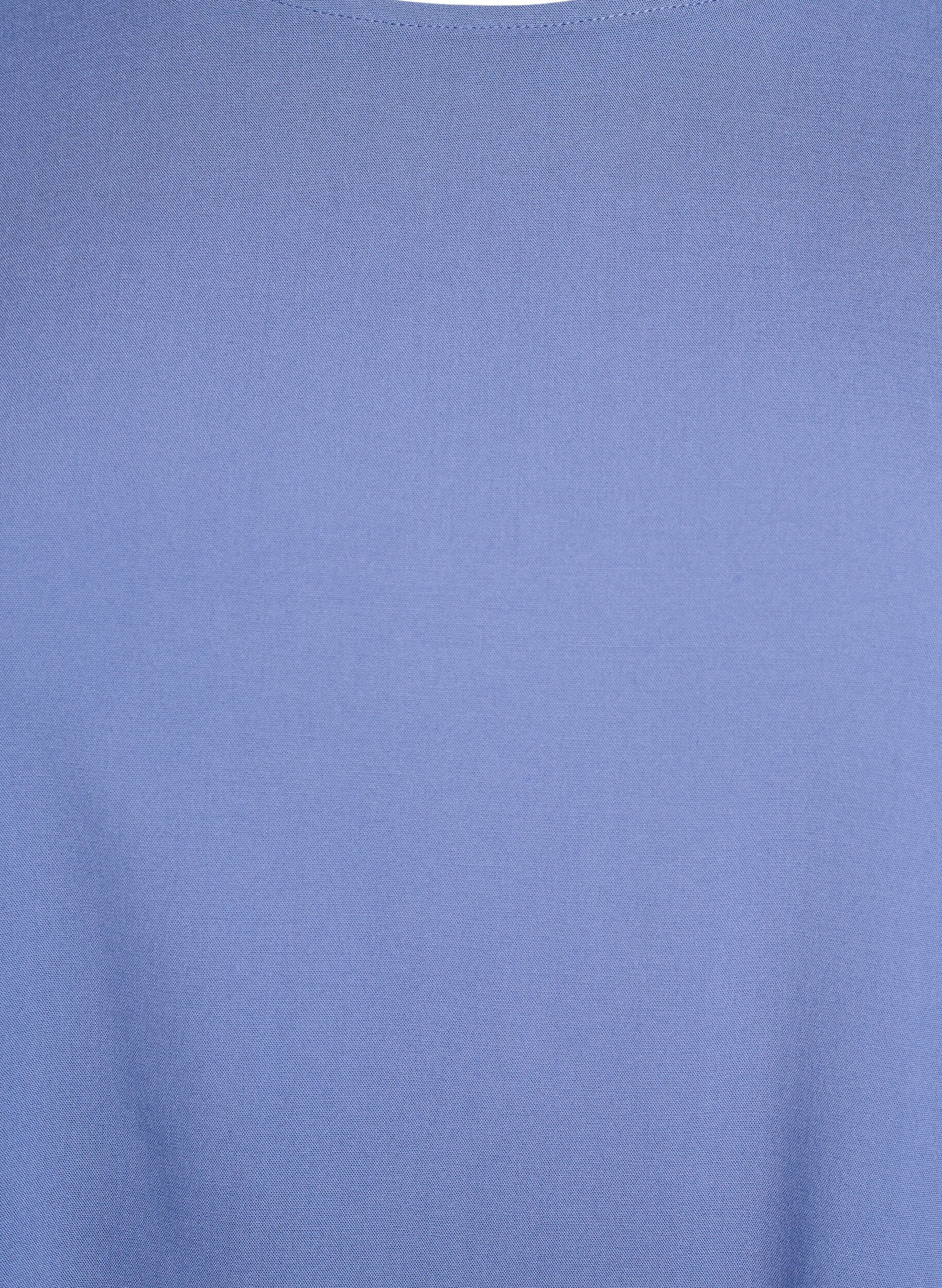 ZizziChemisier tiss&eacute; &agrave; manches courtes et col rond, Bleu, Packshot image number 2