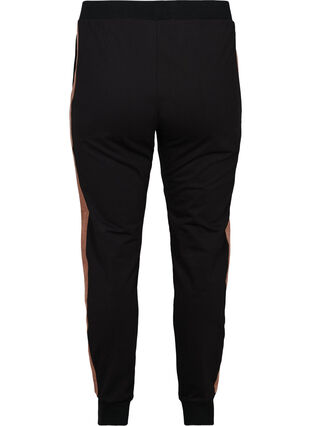 Pantalon de survêtement avec détail en velour, Black w. Burlwood, Packshot image number 1