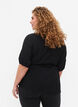 Wikkelblouse van Viscose met korte mouw, Black, Model image number 1